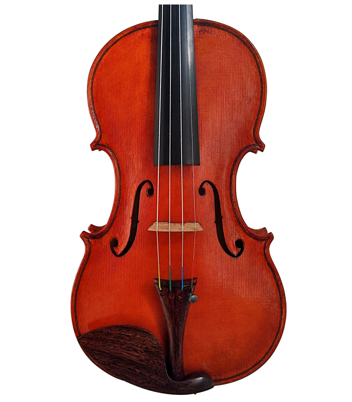 Front view of violin made by Jedidjah de Vries - 2020